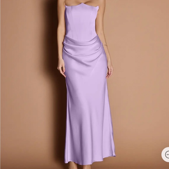 Azazie Debby Frosted Lilac Maxi Dress